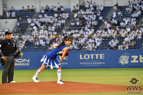 牧野真莉愛が始球式でノーバン投球でリベンジ達成！モーニング娘。’17がセ･パ交流戦に登場！