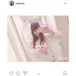 河西智美がセクシー＆キュートなハート柄の水着姿を披露！「かわいい天使」と歓喜の声！