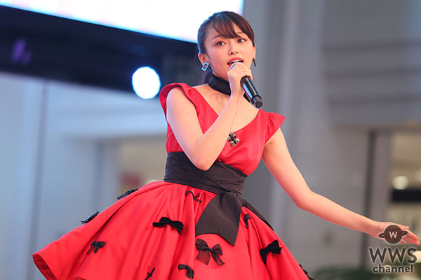 山地まりがデビューシングル発売イベントで可愛すぎるフリフリの赤衣装で熱唱！「渋谷のO-EASTぐらいでライブ出来たら嬉しい。いずれはMステ出演も(笑)」