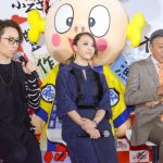 USA、TETSUYA、ShizukaとDANCE EARTH PARTYの3人が『ふるさと祭り東京2018』のナビゲーターに勢揃い！ご当地食材の試食で満面の笑み！