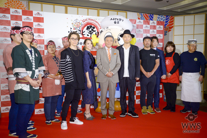USA、TETSUYA、ShizukaとDANCE EARTH PARTYの3人が『ふるさと祭り東京2018』のナビゲーターに勢揃い！ご当地食材の試食で満面の笑み！