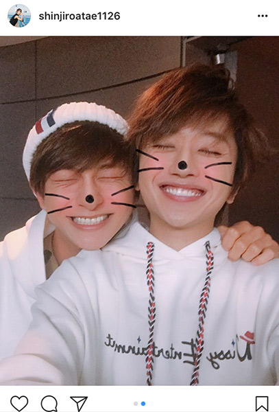 AAA與真司郎が西島隆弘と可愛いすぎる2ショットを公開！ 「殺人級のツーショット！」