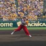 足立佳奈 夢の甲子園で大緊張の中、始球式にて豪速球を披露！