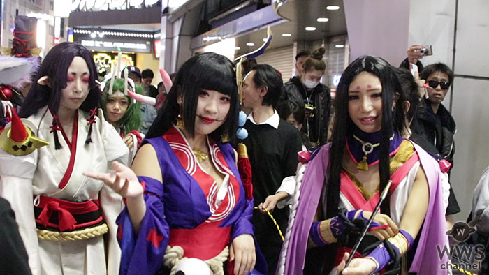 【動画】渋谷センター街がハロウィンで大盛況！人気のスマホゲーム 「陰陽師 本格幻想RPG」可愛すぎる公式コスプレイヤー達が集結！