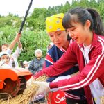 NGT48が新潟の大先輩・小林幸子の誘いを受け 「小林幸子田」で脱穀のお手伝い！！