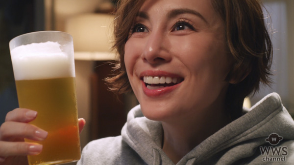 米倉涼子がアサヒビール新CM発表会に登場！女優生活20周年を祝い乾杯！！