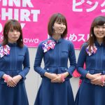 東池袋52が野外ステージで『雪セゾン』を歌唱！横浜髙島屋ピンクシャツデーイベントに参加！