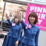 東池袋52が野外ステージで『雪セゾン』を歌唱！横浜髙島屋ピンクシャツデーイベントに参加！