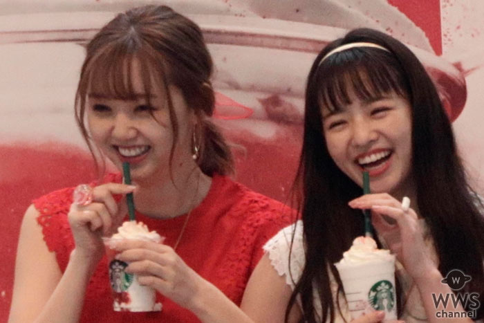 【動画】江野沢愛美 横田真悠がスタバ新商品で双子飲みを披露！「可愛い子はもちろん男性もやってみては（笑）」