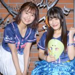 SKE48・惣田紗莉渚「暴投しちゃったので悔しいです」仮面女子・猪狩ともかと始球式後の会見に登場！