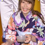 SKE48・高柳明音が浴衣姿で初めての金魚すくいにチャレンジ!『2019 大江戸温泉金魚物語』お披露目セレモニーに登場!