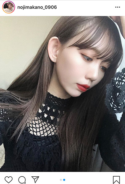 SKE48 野島樺乃、黒×赤の大人セクシーショット公開「キレイだ」「黒が世界一似合う」「なんかのポスターみたい！」と絶賛の声