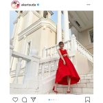 SKE48 須田亜香里、海外撮影（？）な赤ドレスコーデに「綺麗ですよ」「ステキすぎる」と絶賛の声