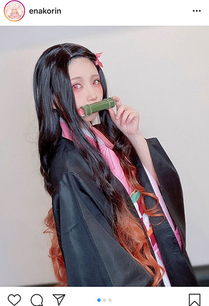 えなこ、『鬼滅の刃』禰豆子コスプレに「完璧すぎ」「最高です」と絶賛の声