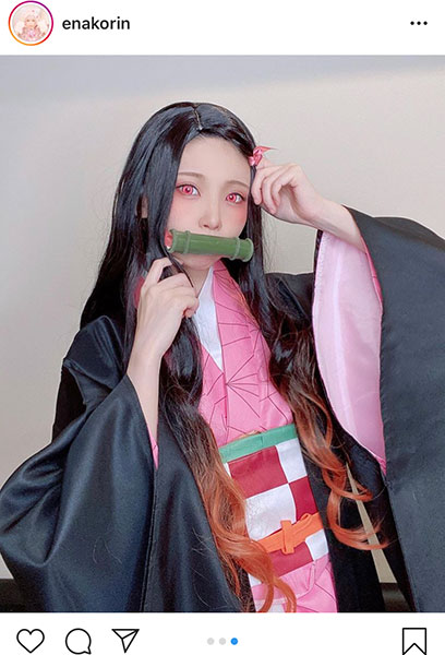 えなこ、『鬼滅の刃』禰豆子コスプレに「完璧すぎ」「最高です」と絶賛の声