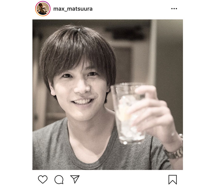 松浦勝人会長、三代目JSB 岩田剛典のカンパイショット公開！「ナチュラルな岩ちゃん」「癒しの1枚」と反響