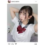 真島なおみ、ポニーテールの制服ショットを公開「めっちゃ綺麗」「好きすぎ」