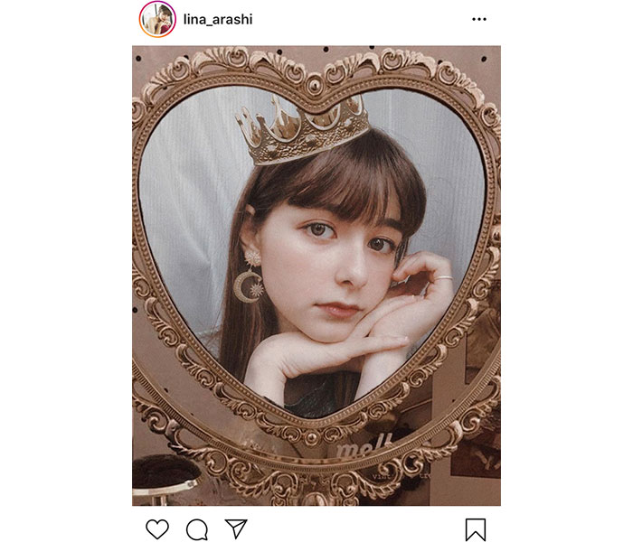 嵐莉奈、王冠をプリンセス風ショットに「お姫様過ぎて可愛い！」と反響も