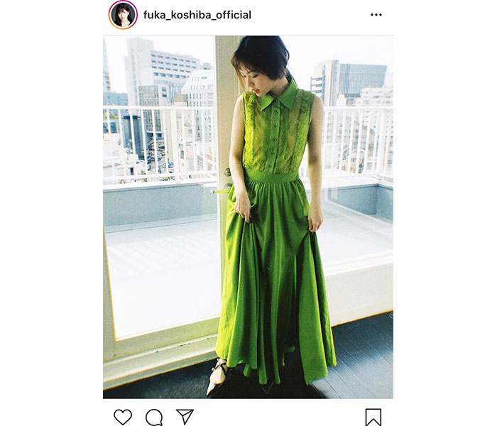 小芝風花、涼しげなグリーンの爽やかワンピース姿を披露「素敵な写真」「夏を感じます」
