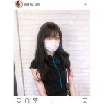 SKE48 谷真理佳、マスク越しから伝わる黒髪美的ショットを披露！