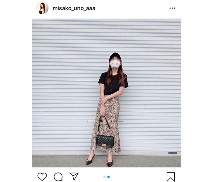 AAA 宇野実彩子、ヒョウ柄のスカートコーデを紹介「みなさんは好き？？」