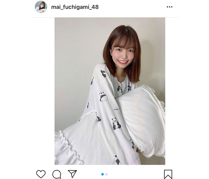HKT48 渕上舞、パンダのパジャマに気分転換！「清涼感が半端ないですね」