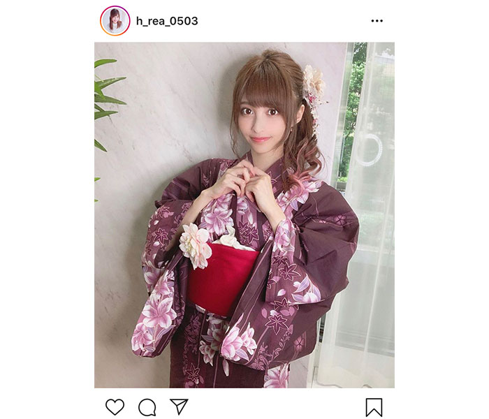 花咲れあ、今年初の浴衣姿を解禁！「浴衣姿もお美しい」「一緒に花火観に行きたいね」