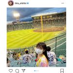 NMB48 川上千尋が甲子園で今年初の野球観戦！「甲子園が似合うアイドルNO.1！」「俺も球場行きたいな」