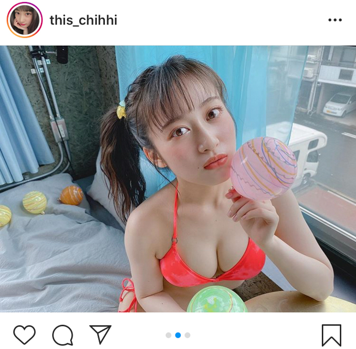 NMB48 川上千尋、可愛いが凝縮された鮮烈ビキニオフショットにくびったけ！「今日も可愛い過ぎ」「究極に可愛いです」
