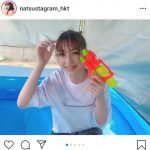 HKT48 松岡菜摘がプールでずぶ濡れに！「水も滴るいい女」