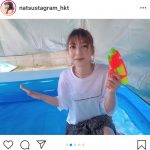 HKT48 松岡菜摘がプールでずぶ濡れに！「水も滴るいい女」