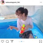 HKT48 松岡菜摘がプールでずぶ濡れに！「水も滴るいい女」