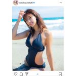 大貫彩香、久々の黒ビキニショットに釘付け！「躍動感！」「気持ち良さそう」