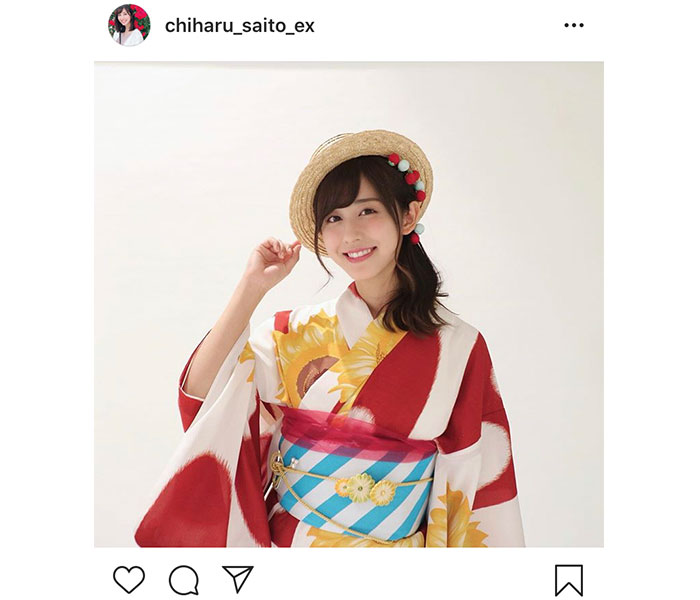 斎藤ちはるアナ、麦わら帽子と浴衣の組み合わせコーデを披露「新鮮な組み合わせですね」
