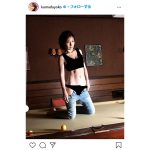 熊田曜子、スタイル抜群のグラビア撮影風景を公開「相変わらず特に運動はしてないんだけど」