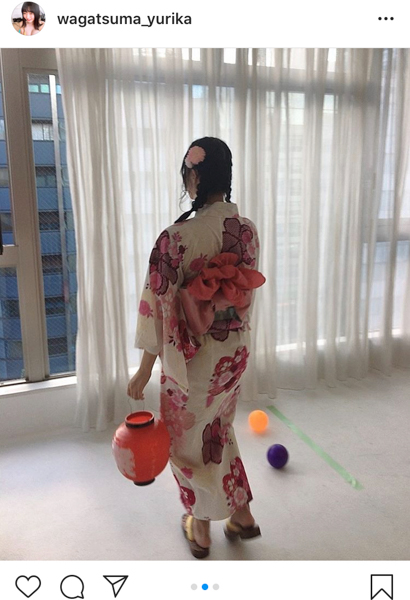 我妻ゆりか、キュートな花柄浴衣ショットに絶賛の声「かわいすぎて気絶した」