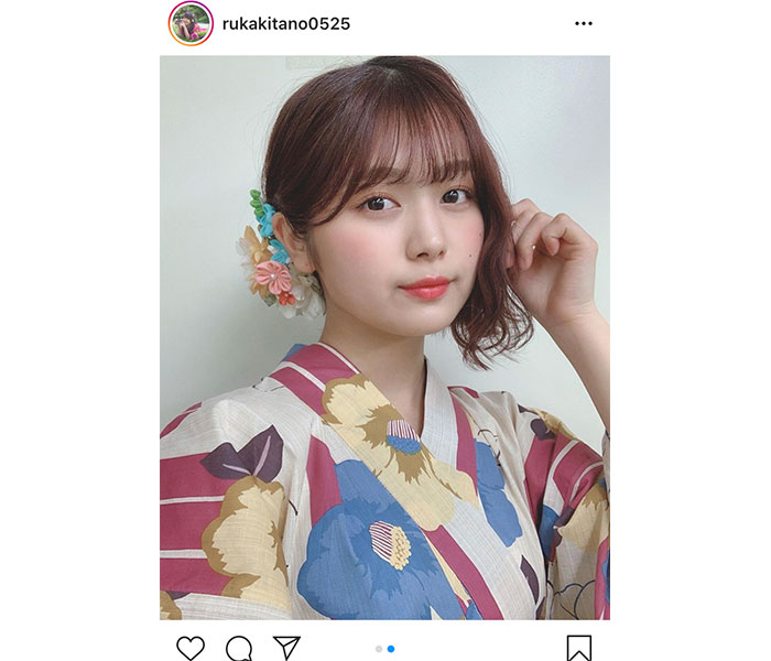 SKE48 北野瑠華、凛とした雰囲気の大人浴衣ショットに絶賛の声「和風美人」「艶っぽい」