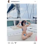 永尾まりや、海風を感じるストライプの大人ビキニショット公開！