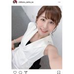 斎藤ちはるアナ、真っ白なノースリーブからのぞく美肌に「ちーちゃん肌綺麗」「美しい！！」と絶賛の声