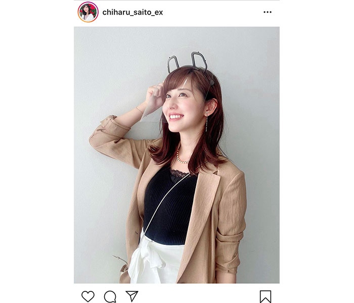 斎藤ちはるアナウンサー、カチューシャ型のフェイスシールド試着で感じたこと