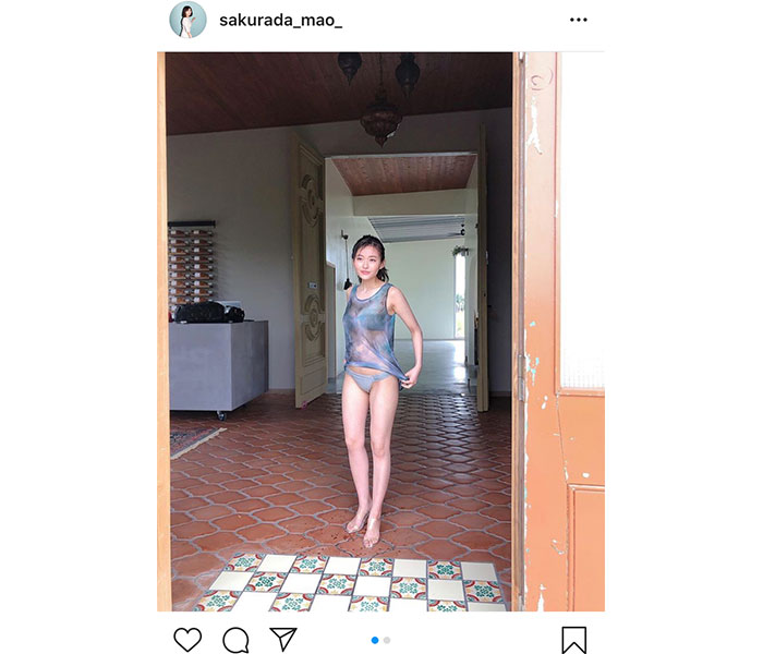 桜田茉央、シースルーの透け感グラビアオフショットを披露！「涼しげな写真を」