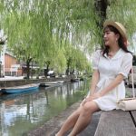 HKT48 田島芽瑠、清楚なホワイトコーデで福岡・柳川デート気分！「セレブのめるちゃん」「何よりの癒し」