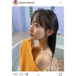 グラビアアイドル 高崎かなみ、しっとりセクシーなお風呂上がりショットに反響！「水も滴るいい女」「完璧すぎる美人」