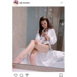 サイバージャパンダンサーズ・HARUKA、バスローブからのぞく美脚に熱視線「めっちゃセクシー」「自撮りキマッテルぜ」