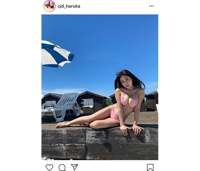 サイバージャパンダンサーズ・HARUKA、青空に映えるピンクビキニショットに「最高」「めちゃくちゃ刺激的」と反響