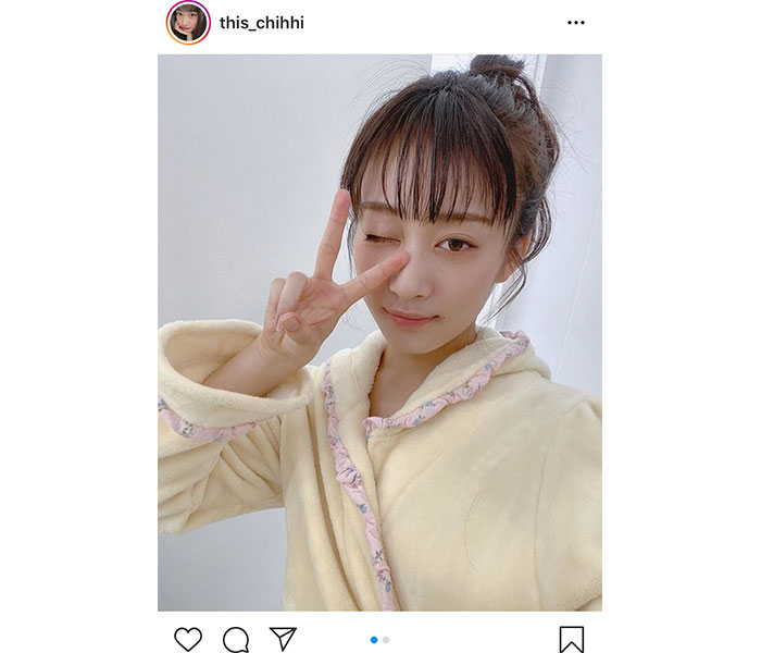 NMB48 川上千尋、気になるガウン姿でソログラビア掲載を告知！「すごく早く見て欲しい気持ち」