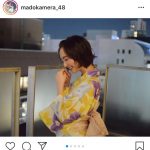 HKT48 森保まどか、デコ出しの浴衣姿で見返り美人ショット！「花火のような美しさ」「可愛すぎて倒れた」