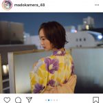 HKT48 森保まどか、デコ出しの浴衣姿で見返り美人ショット！「花火のような美しさ」「可愛すぎて倒れた」