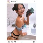 九条ねぎ、ビキニ×網タイツのセクシーショット！「凄い格好」「ドキドキしちゃいます」