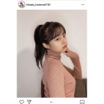 NGT48 本間日陽、ポニテ＆タートルネックコーデを紹介「秋冬もたのしみ」